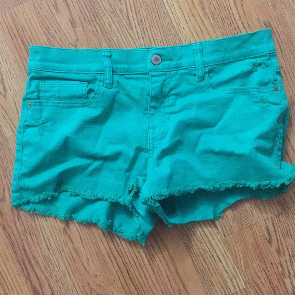 Green Abercrombie and Fitch jean shorts